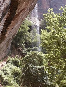 Zion National Park Emerald Pool Waterfall 2 Stock Photos