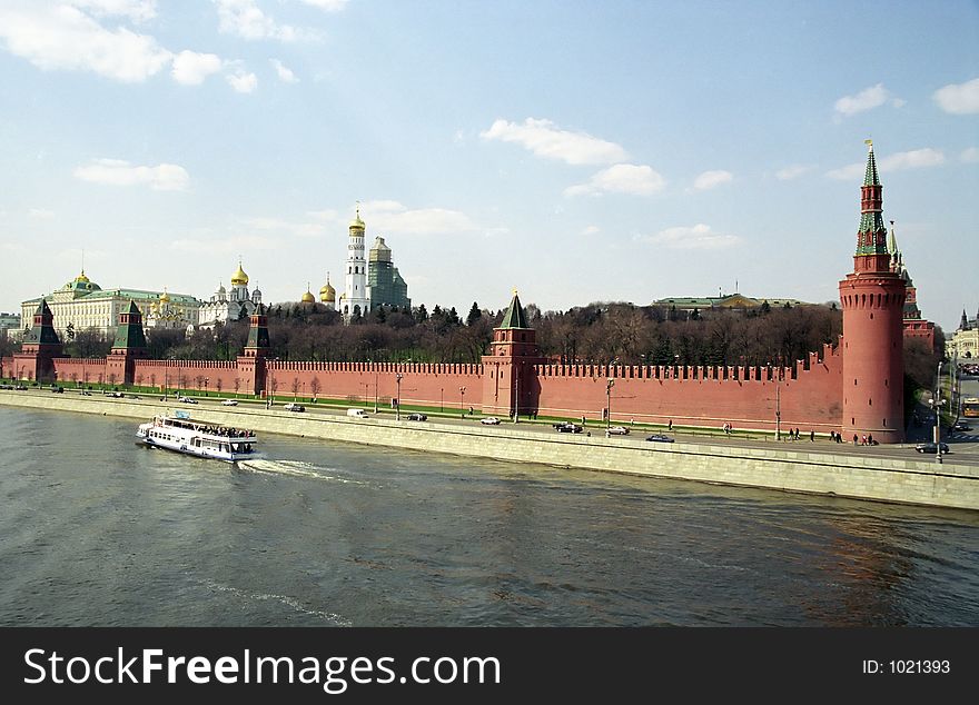 Old red walls of Moscow Kremlin. Old red walls of Moscow Kremlin