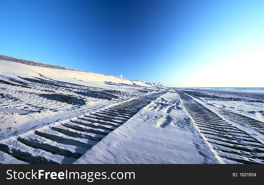 Tracks on the beach