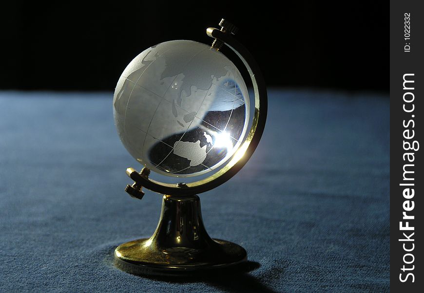 The glass globe close-up.