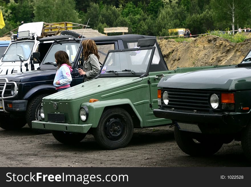 Beginig of offroad family picknic. Beginig of offroad family picknic