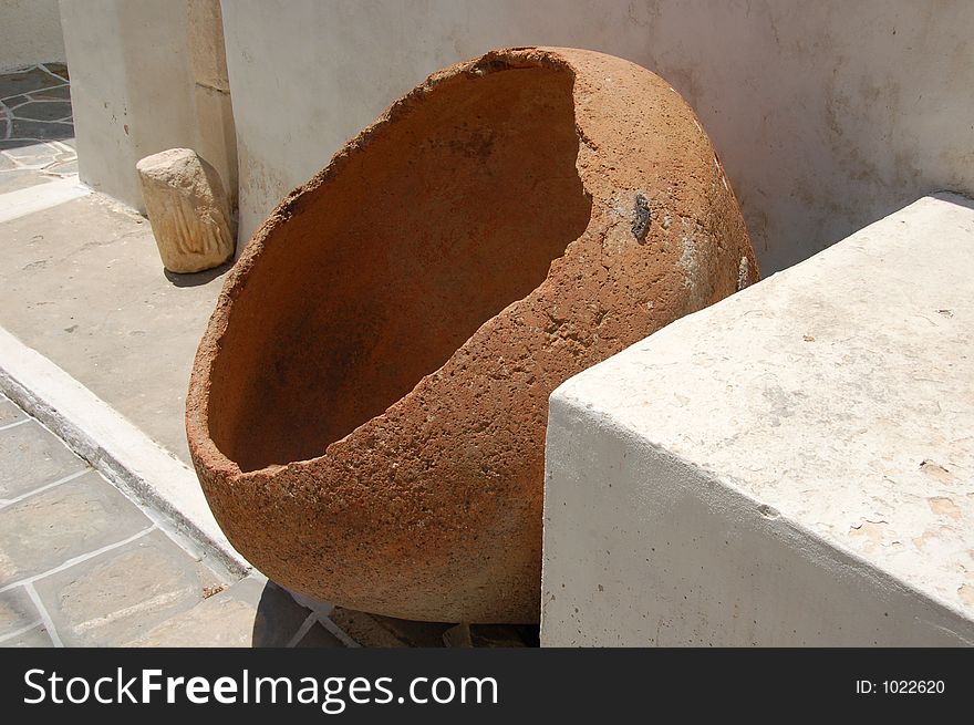 Old terra cota jar found in Sifnos island Greece