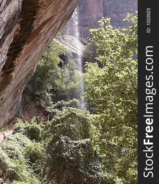 Zion National Park Emerald Pool Waterfall 2