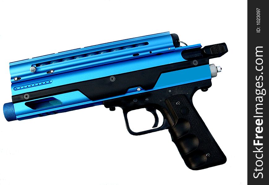 Blue sport Paint gun isolated