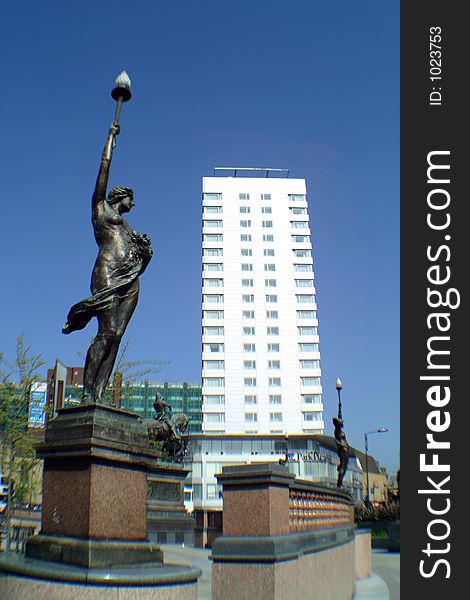 Office Block And Statue