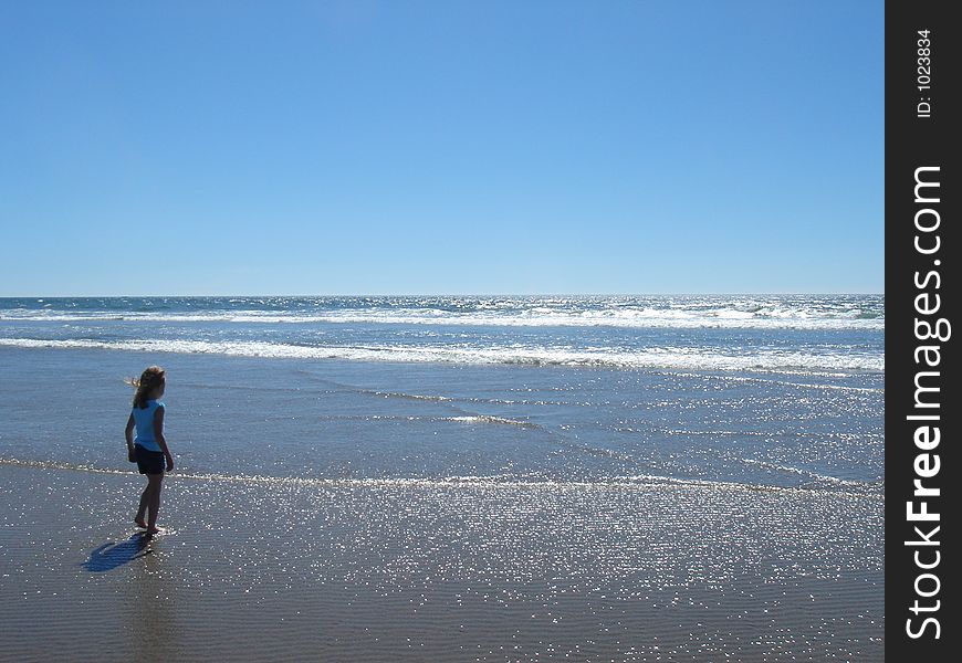 Little girl and the beach