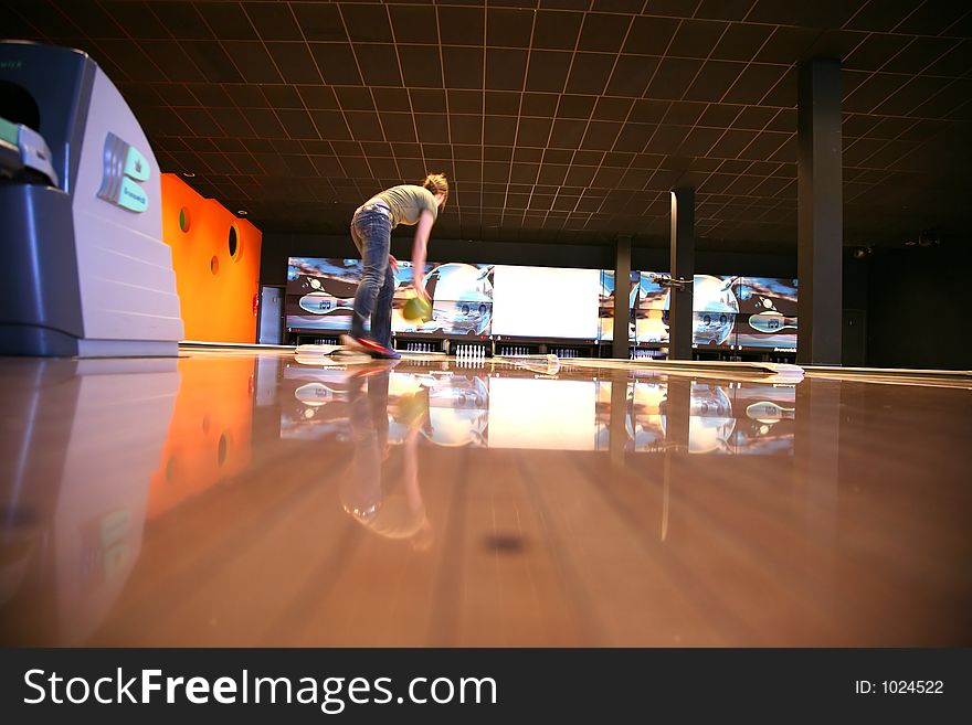 Bowling Sport - Player in Action - Motion and Movement. Bowling Sport - Player in Action - Motion and Movement