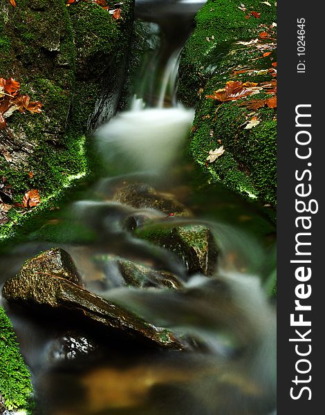 Autumn stream in Giant mountains in Czech republic