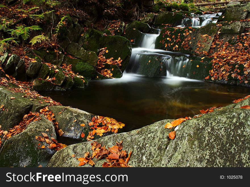 Autumn stream in Giant mountains