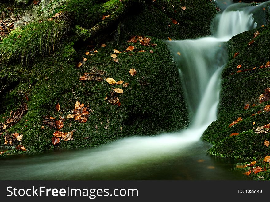 Autumn stream in Giant mountains in Czech republic