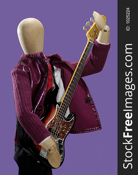 Mannequin Playing a Fender Guitar. Mannequin Playing a Fender Guitar