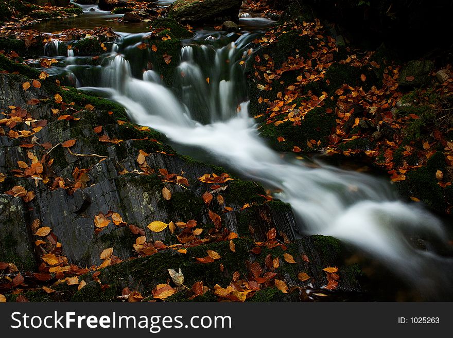 Autumn stream in Giant mountains