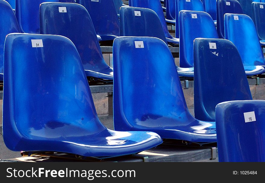 Row of seats at an outdoor evening performance. Row of seats at an outdoor evening performance