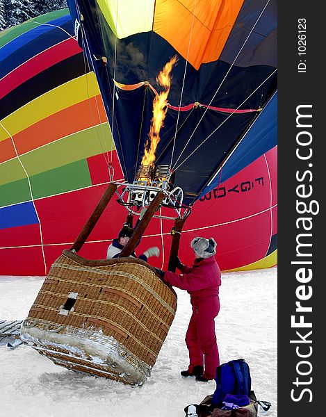 Hot air balloon at Les Carroz d'Arraches (France). Hot air balloon at Les Carroz d'Arraches (France)
