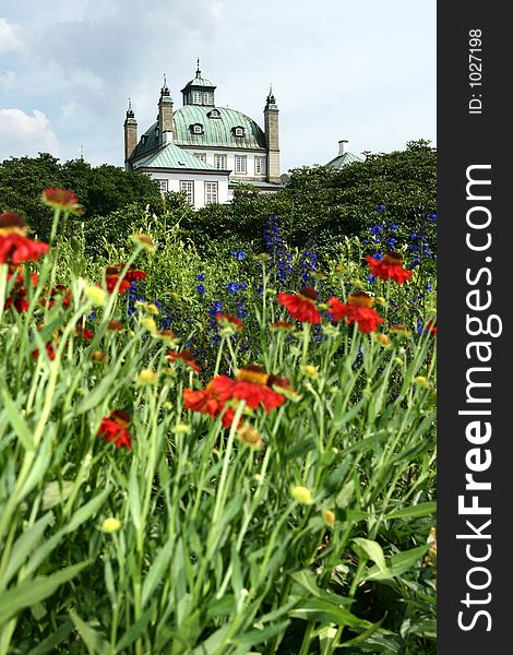 Castel of fredensborg in denmark a sunny sommer day. Castel of fredensborg in denmark a sunny sommer day