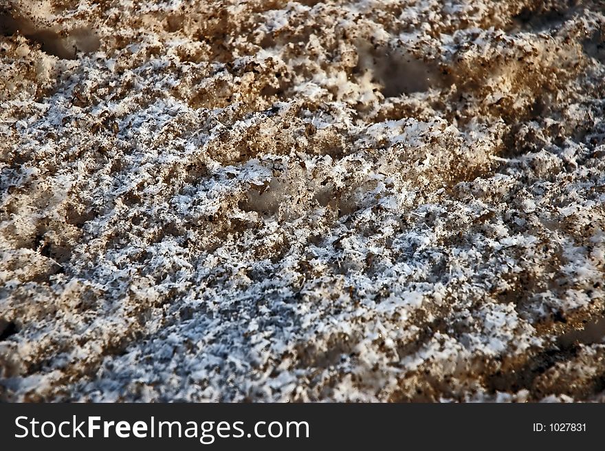 Snow soiled by pollution aerosols. Snow soiled by pollution aerosols