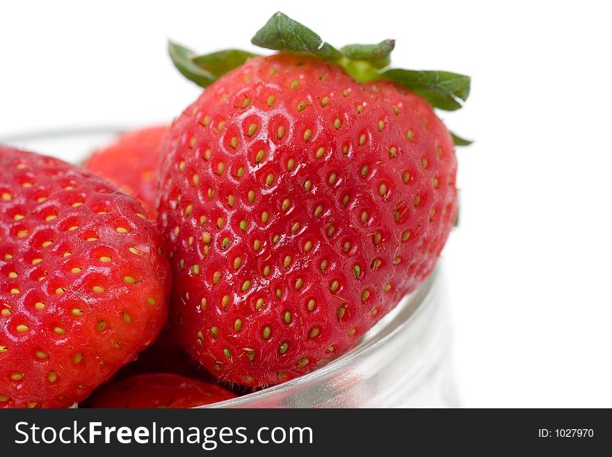 Strawberries on white background