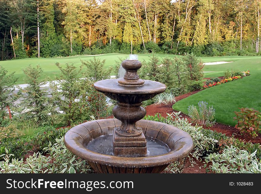 The garden with a view of a fairway