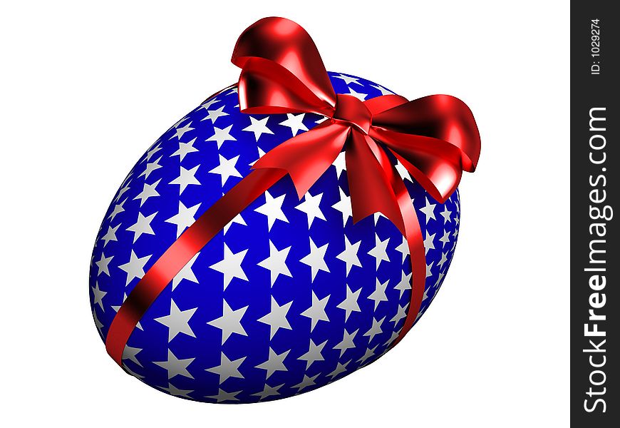 Easter egg with red satin bow