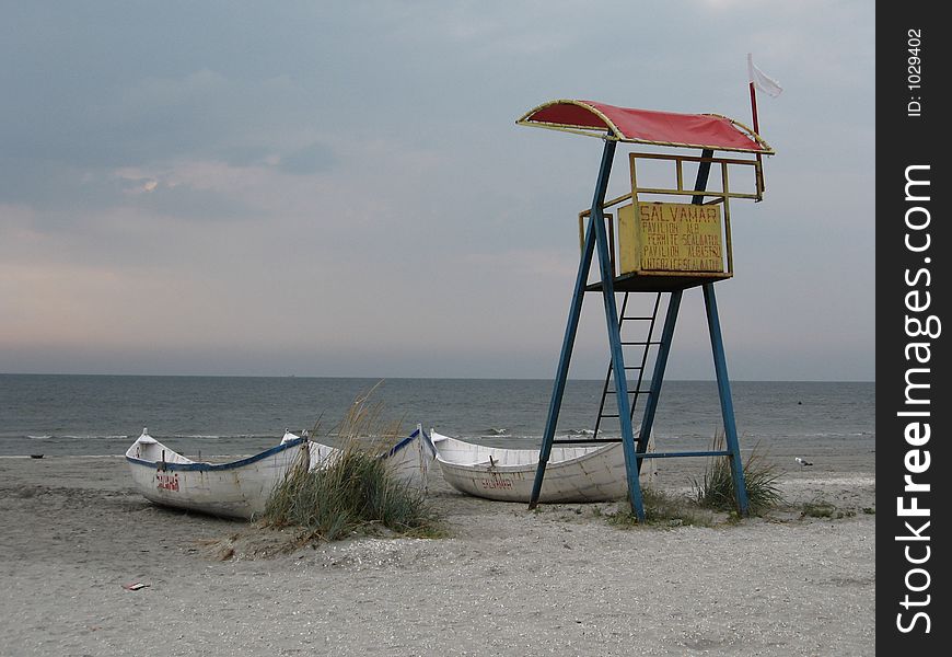 Place for a rescuer on the beach