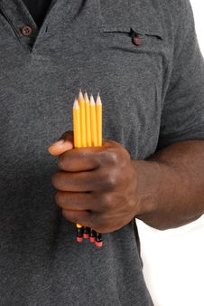 Student Holding A Set Of Pencils Stock Images Student Holding A Set Of Pencils Stock Images