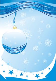 Snowflakes And Christmas Ball Royalty Free Stock Images Snowflakes And Christmas Ball Royalty Free Stock Images