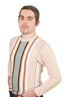 Young Handsome Male In Sweater Isolated Royalty Free Stock Images Young Handsome Male In Sweater Isolated Royalty Free Stock Images