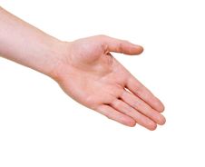 Hand Offering Handshake Isolated On White Stock Photos Hand Offering Handshake Isolated On White Stock Photos