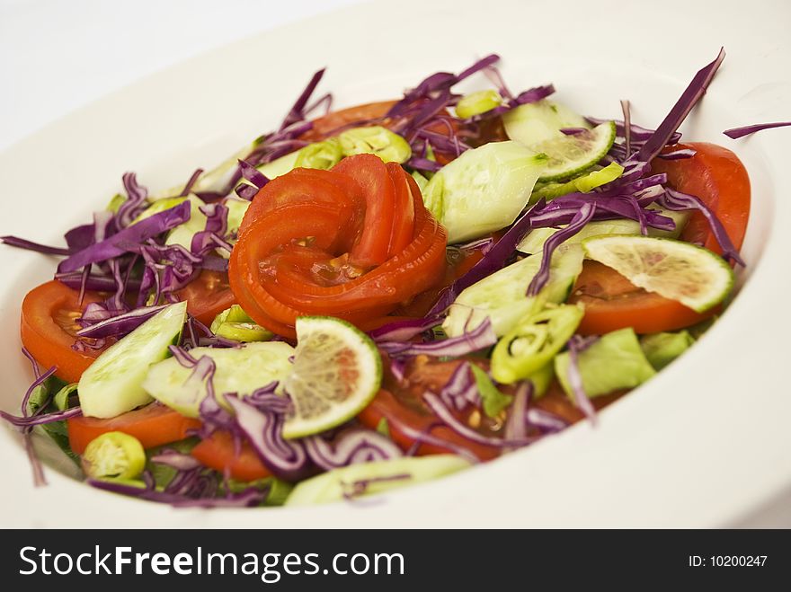 Close up of fresh salad assorted with variety of season vegetables,see more in <a href= food</a>