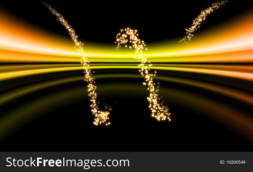 Digitally created background with dynamig lines and curves covered with a band of sparks. Digitally created background with dynamig lines and curves covered with a band of sparks.