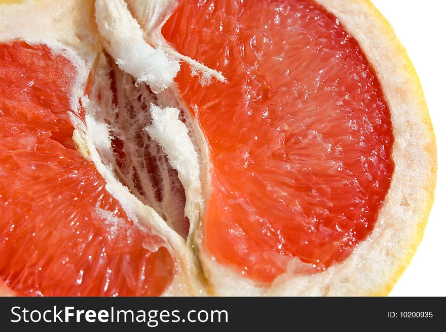 Fresh grapefruit isolated on white background