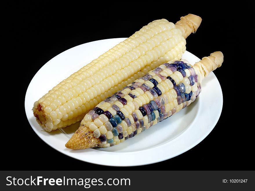 Two Types of corn on plate