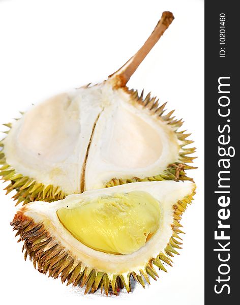 Tropical Asian Fruits on white background - Durian. Tropical Asian Fruits on white background - Durian