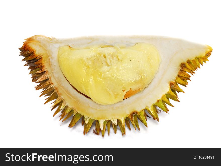 Tropical Asian Fruits on white background - Durian. Tropical Asian Fruits on white background - Durian