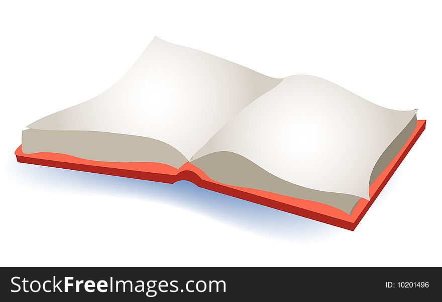 Open book with red cover isolate on a white background