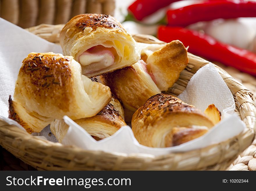 Home made croissants still life