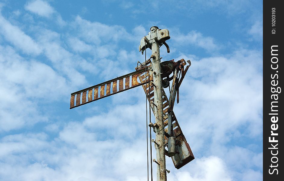 Vintage Rusty Railway Sign with Cloud Skape. Vintage Rusty Railway Sign with Cloud Skape