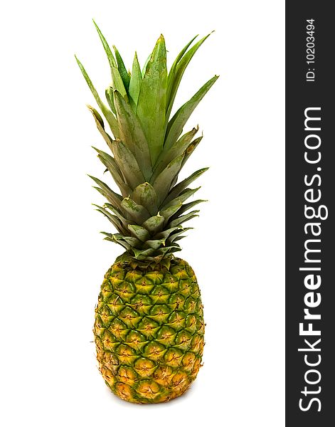 A ripe pineapple isolated on a white background