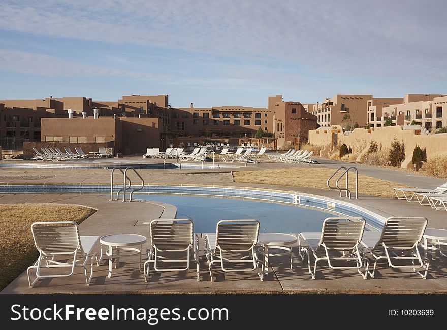 Pool near an hotel
, image was taken in New Mexico
