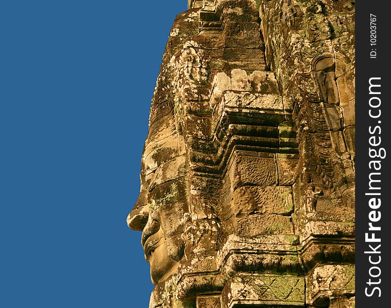 Angkor, 12 century, gigantic head. Angkor, 12 century, gigantic head
