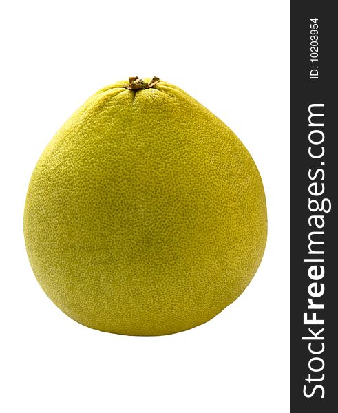 Yellow pomelo isolated on white