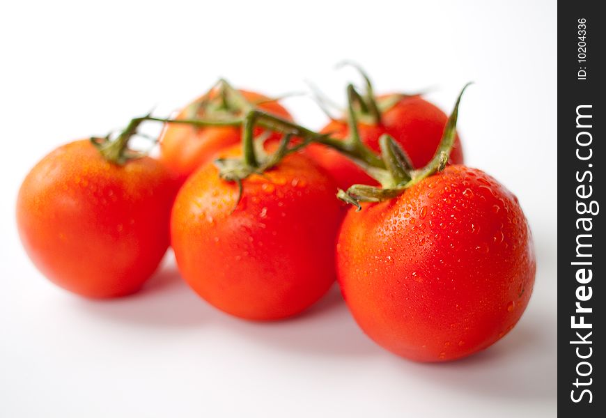 Cherry tomatoes with water drops.Shallow dof