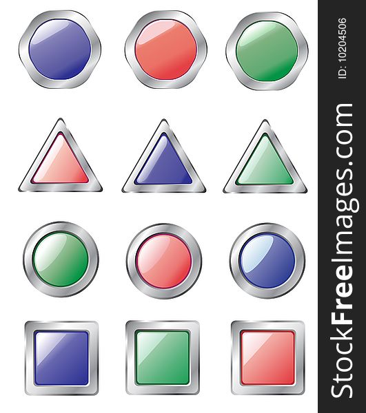 Set colors buttons vector illustration  isolated on white background