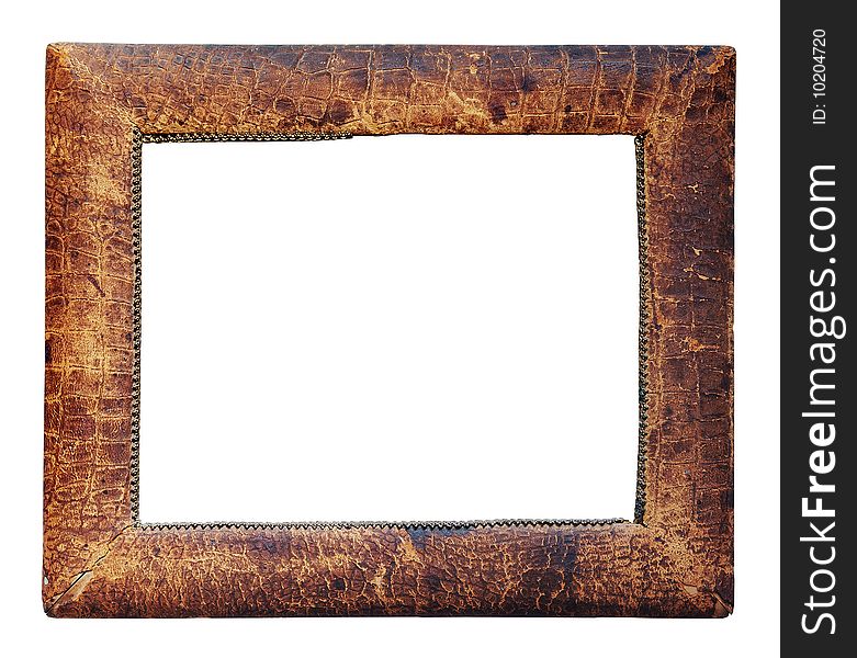 Old photo frame isolated on white background with clipping path