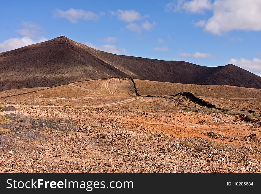 Typical Lanzarote landscape on the Spain islands