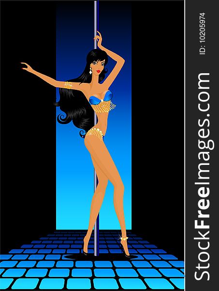 Beautiful silhouette of young women dancing a striptease