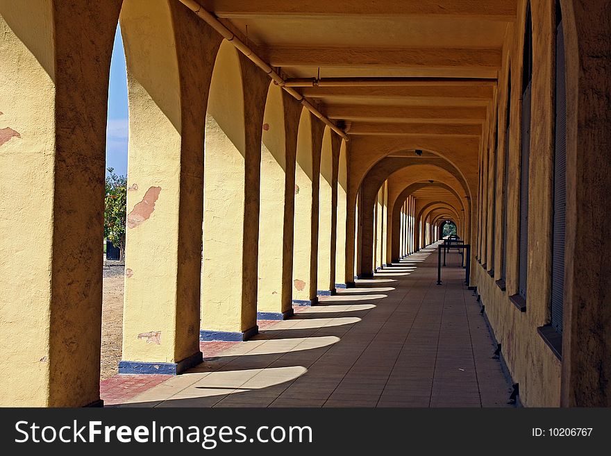 Historic arched walkway