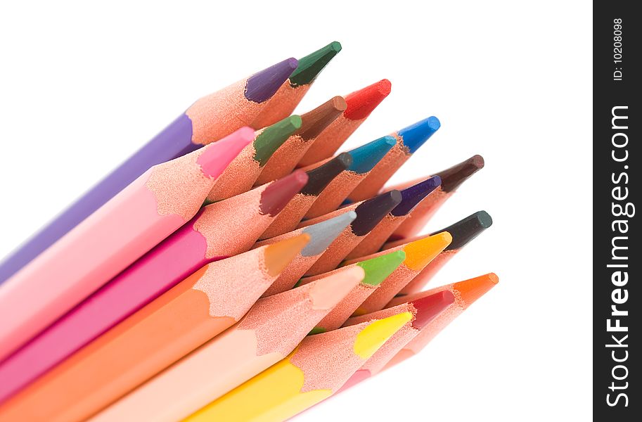 Color pencils isolated on white