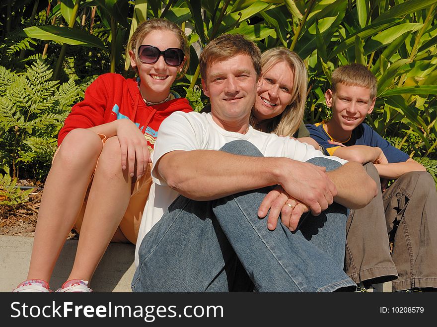 Parents with their children on a trip. Parents with their children on a trip.