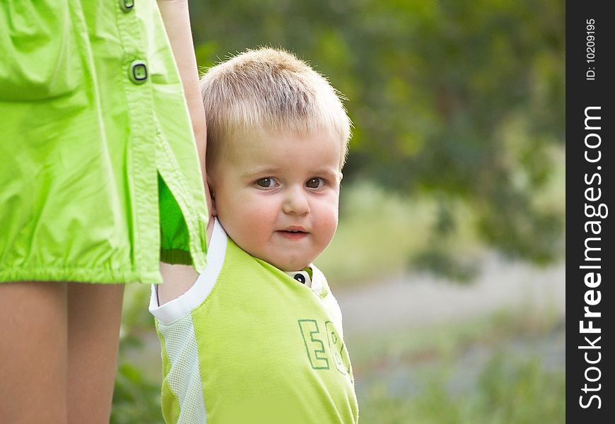 The boy on walk in the summer. The boy on walk in the summer